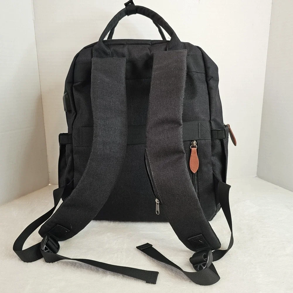 Matein Lunch Backpack with Insulated Cooler Compartment Black Laptop Bag USB